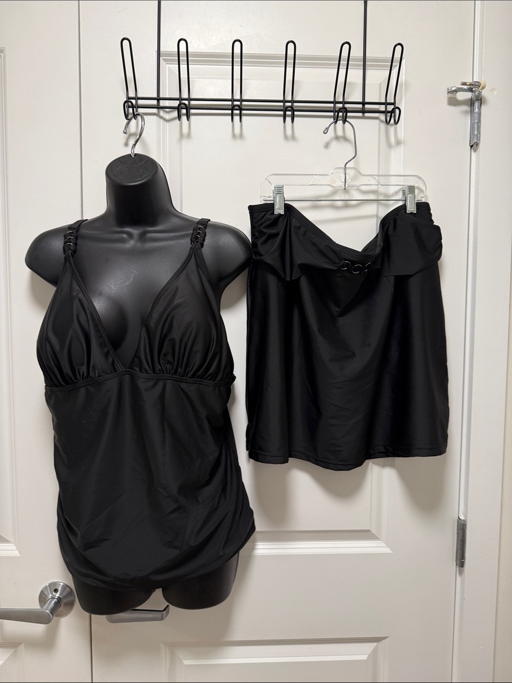 Plus Size Black Two-Piece Swim Tankini Set